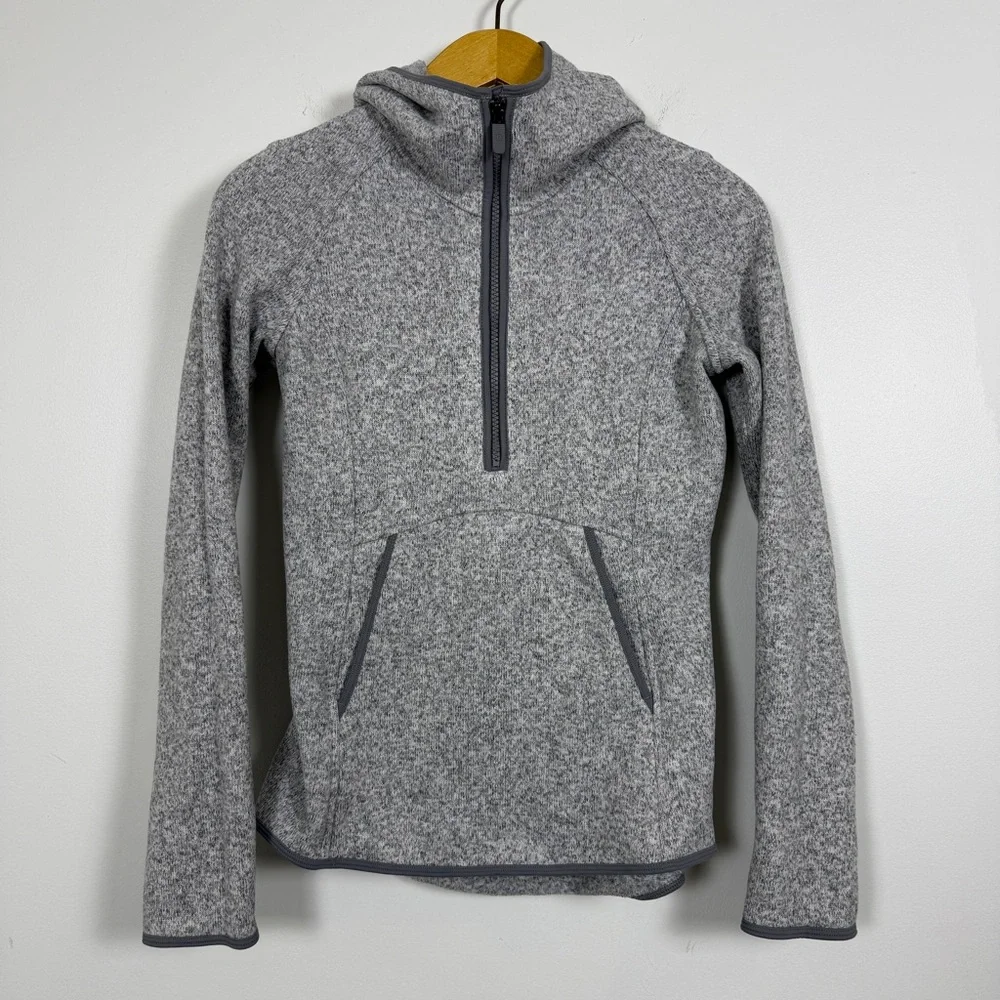 Lululemon Athletica Heathered Gray Half-Zip Hoodie - Picture 5 of 11